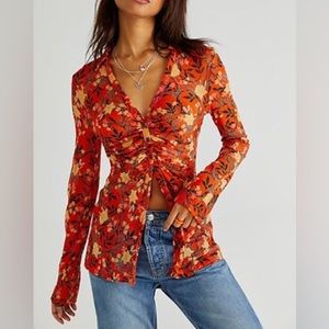 NWT Free People Shirtee XS red/rogue